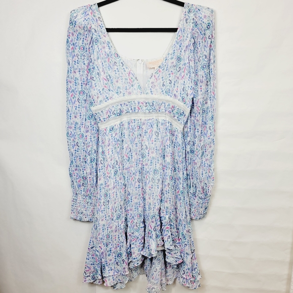 Rococo sand blue metallic mini dress - Picture 9 of 11